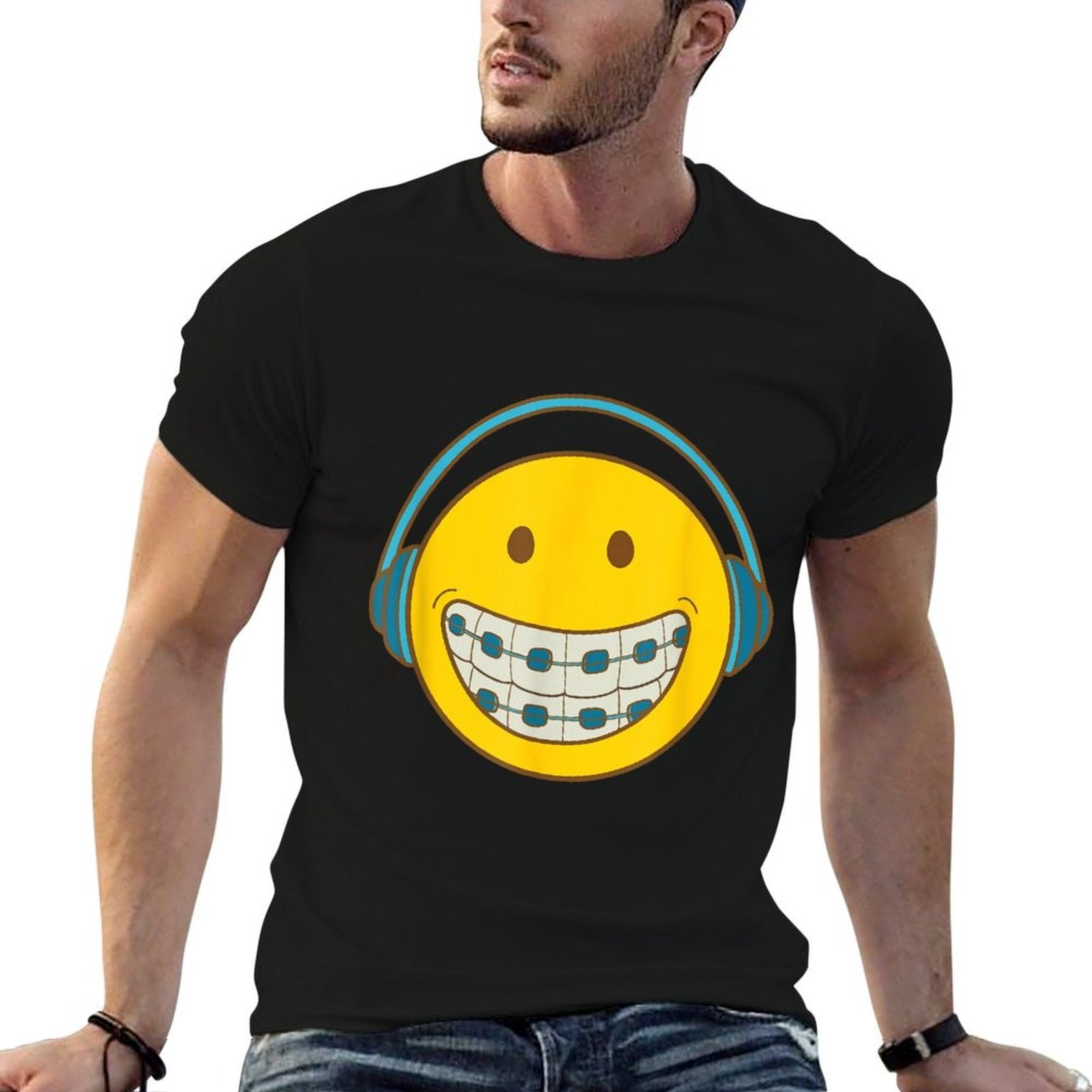 SMILE BRACE FACE Orthodontic Orthodontist Orthodontal  Oversized Silhouette T-Shirt