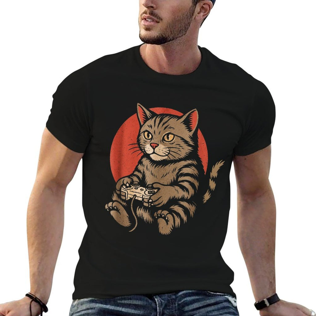 Cats And Gaming for Men Women Gamer Boys  Polyester Blend T-Shirt