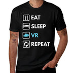 Eat Sleep VR Repeat Funny VR Gamer Boy VR Athlete  Heathered Texture T-Shirt