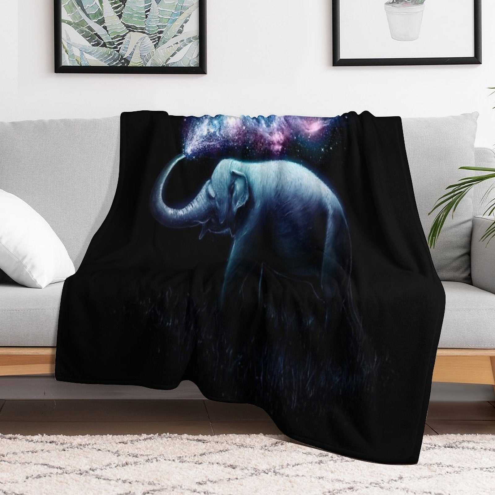 Elephant Splash Velvety-soft Throw Blanket