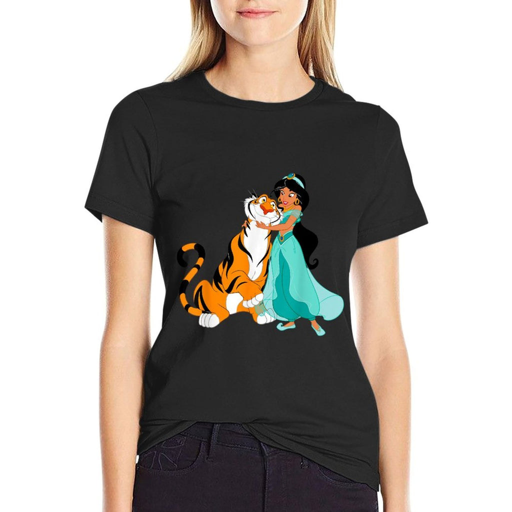 Disney Aladdin Princess Jasmine And Rajah Friends  Tagless Design T-Shirt