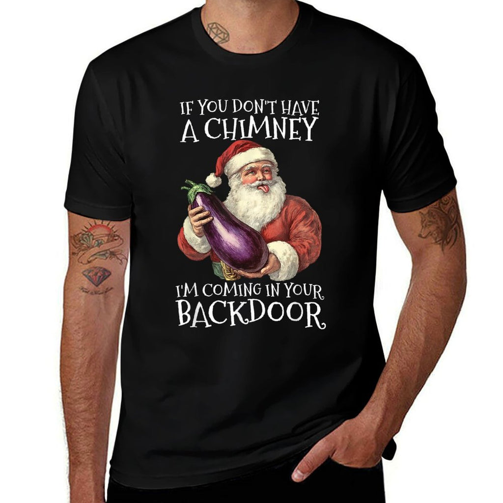 Sexual Innuendo Santa Rude Christmas  Wrinkle-resistant T-Shirt