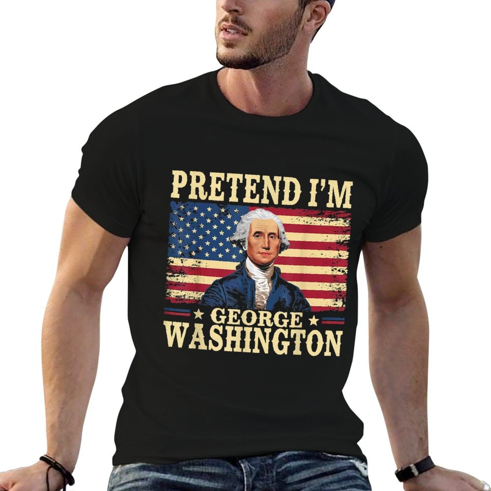 Pretend Im George Washington Vintage Halloween Costume  Breathable T-Shirt