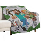 Steve And Alex Minecraft Theme Wrinkle-free Throw Blanket