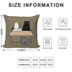 Cats in A Box Soft Short Plush Fabric Throw Pillow