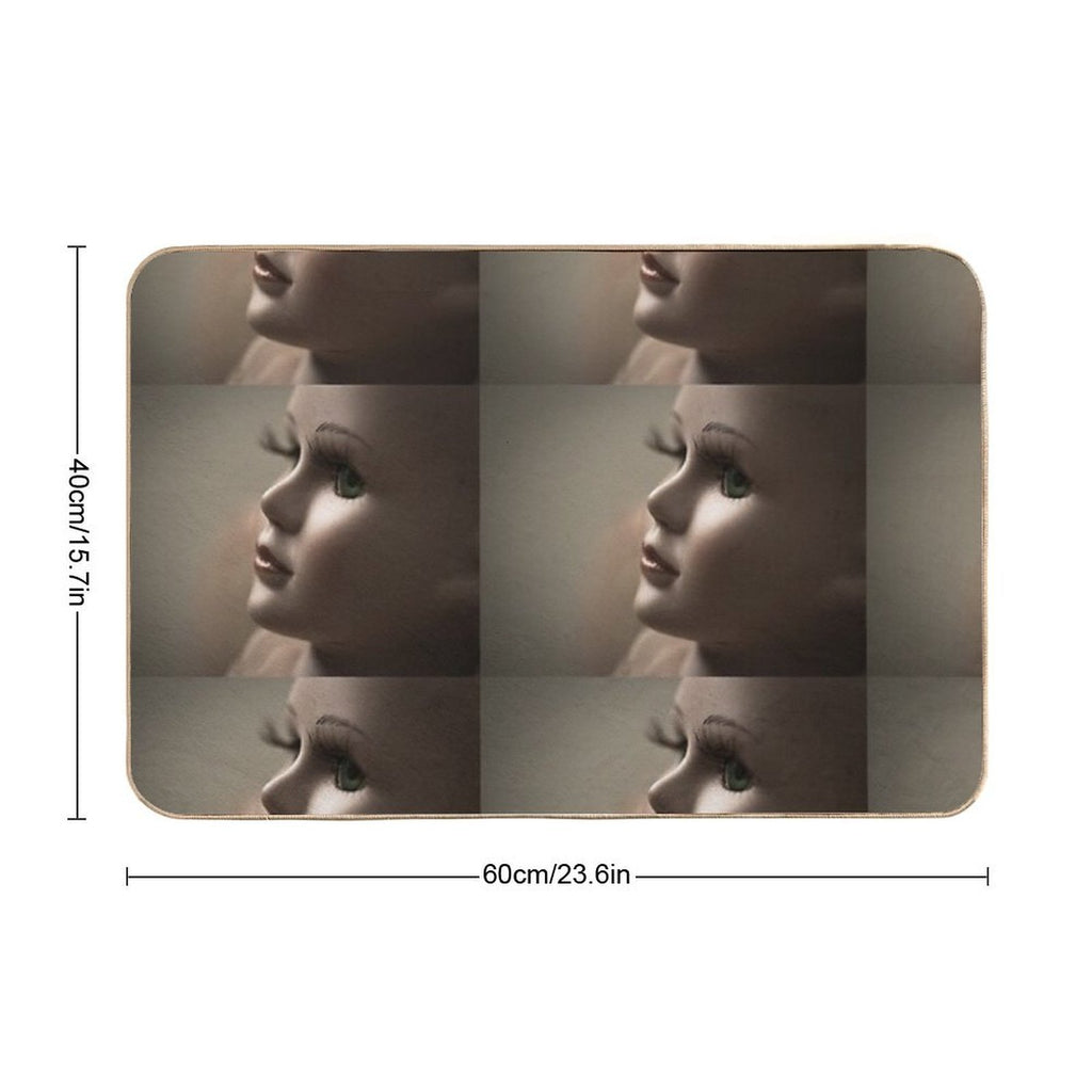 Creepy Doll Photograph  Dirt-Trapping Bath Mat