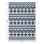 Navy Blue And White Geometry Machine-washable Throw Blanket