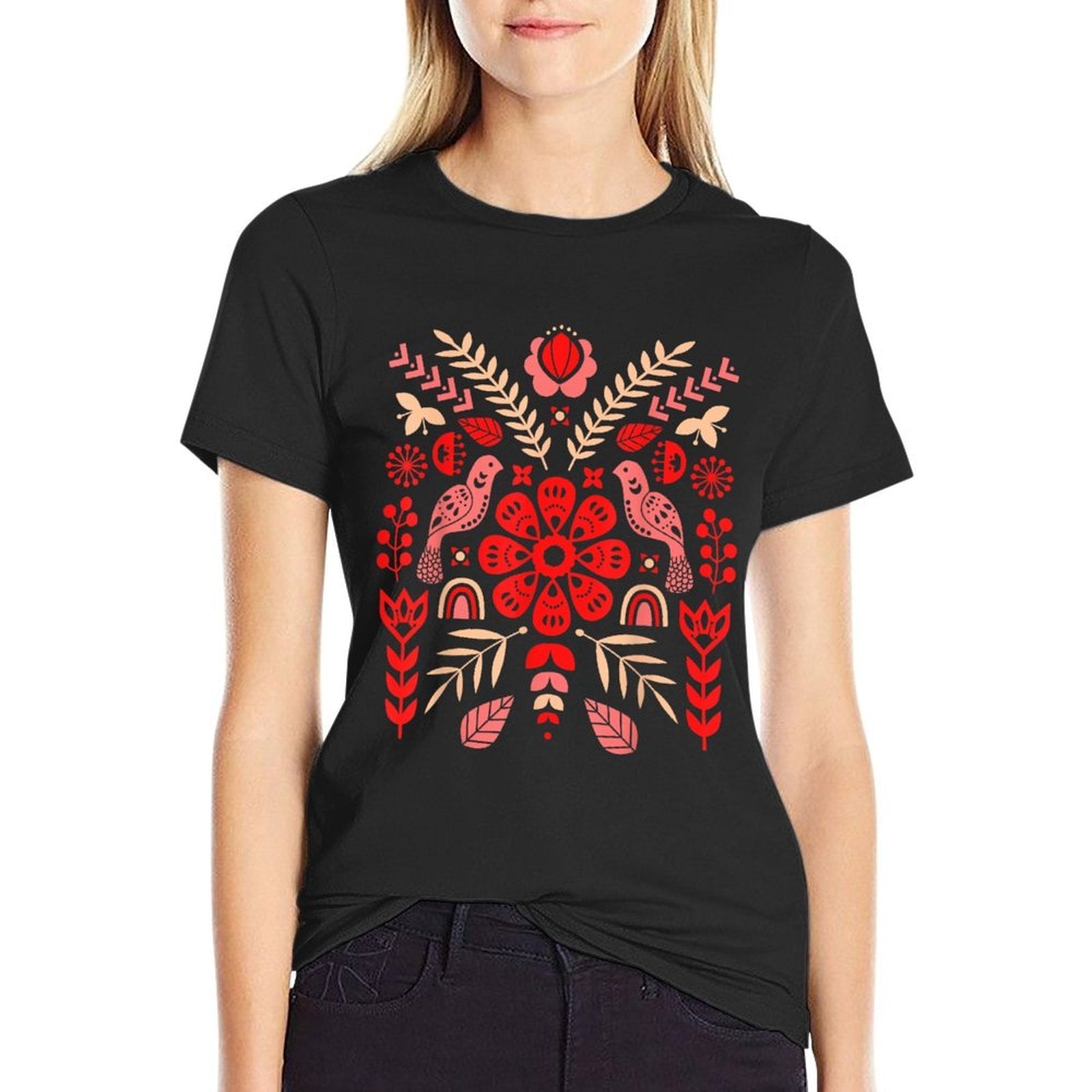 Ukrainian Birds  Vyshyvanka Style  Lightweight T-Shirt