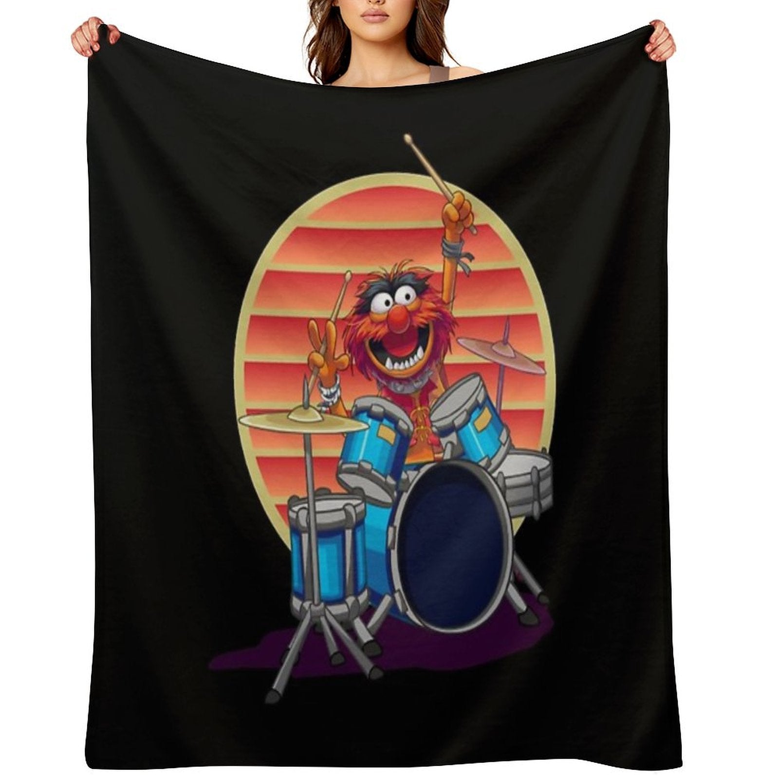 Muppets Emotional Animal Drummer Wrinkle-free Throw Blanket
