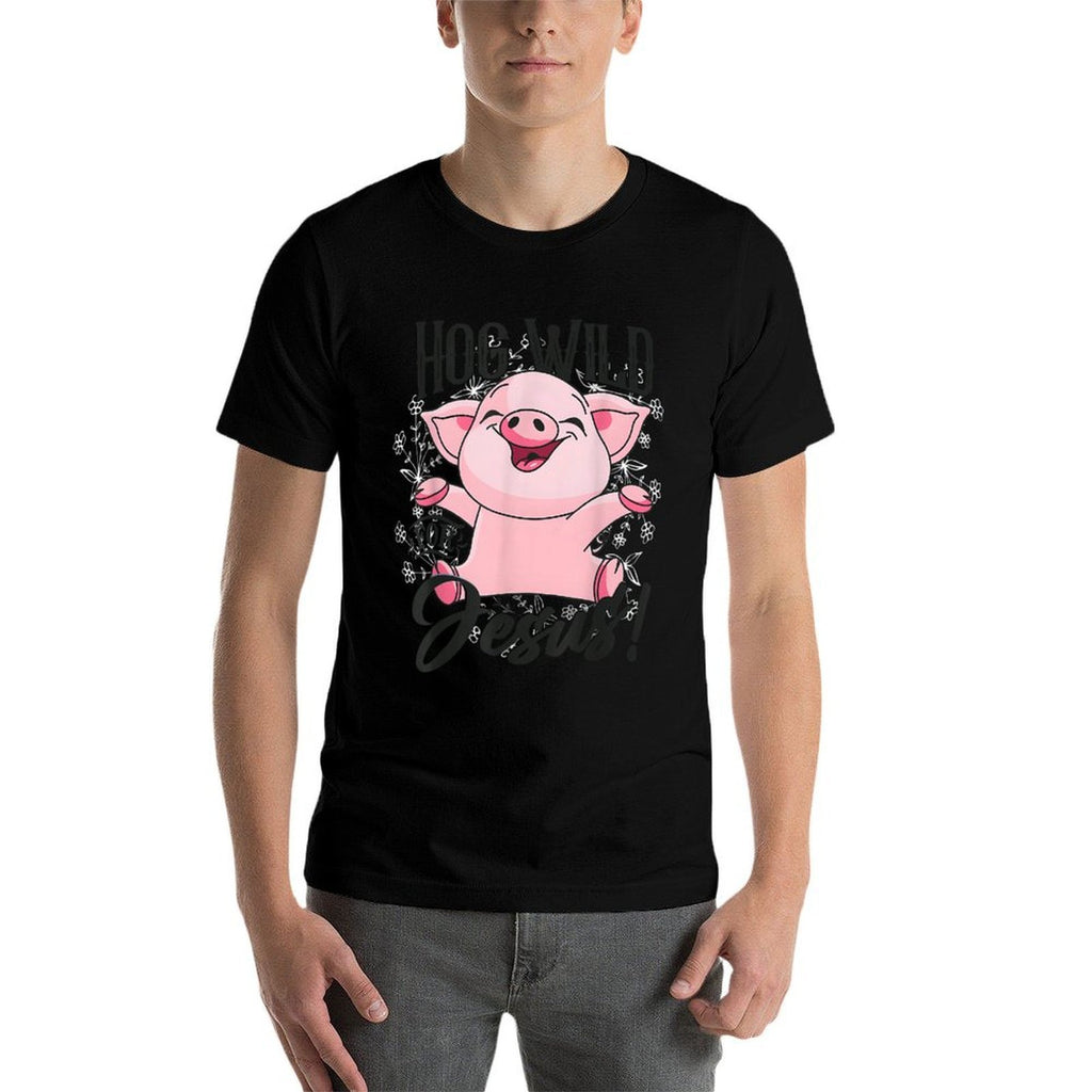 Hog Pink Funny Wild For Jesus Meme Cute Christian  Durable T-Shirt