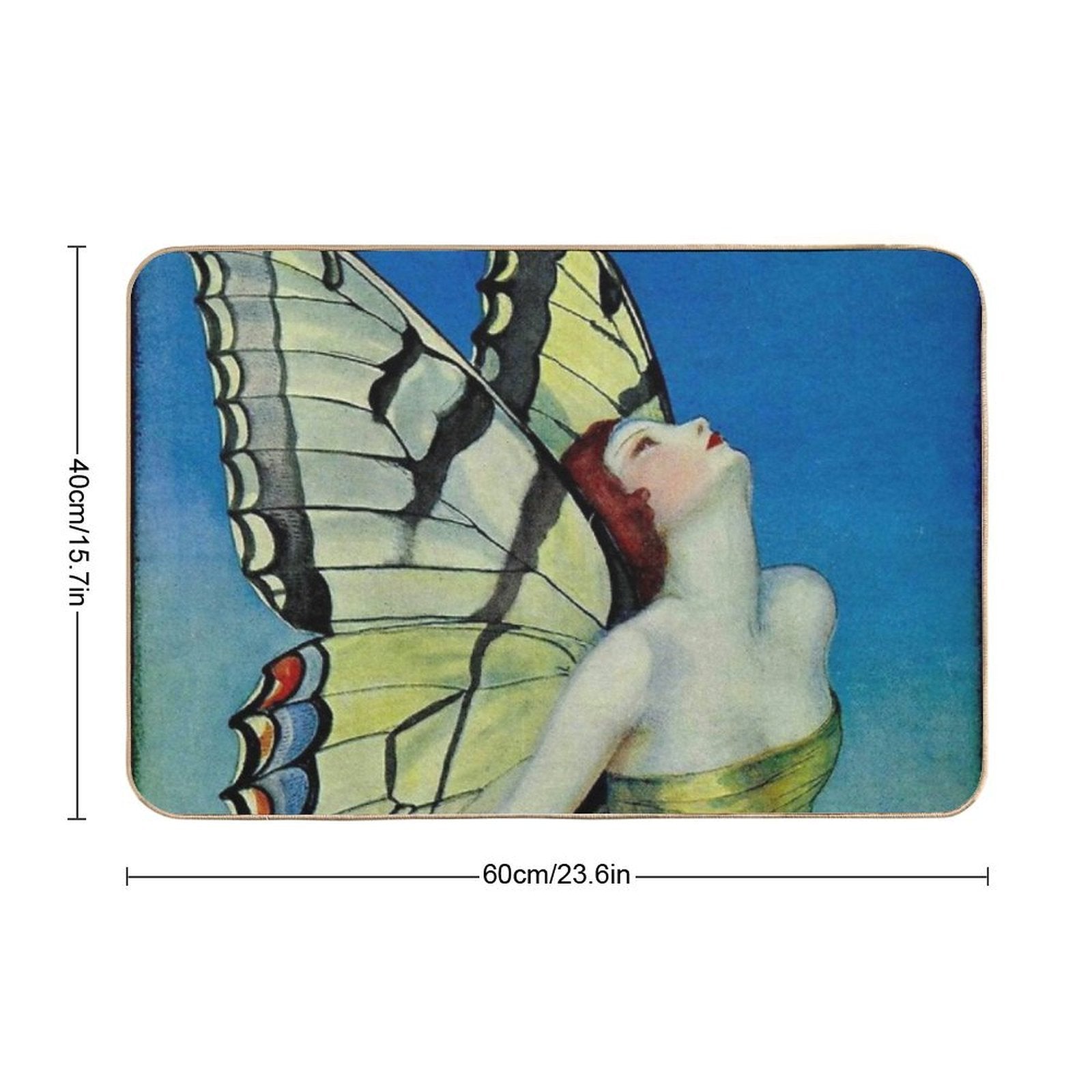 LIFE  Vintage 1923 Flapper Butterfly Print  Long-Lasting Bath Mat