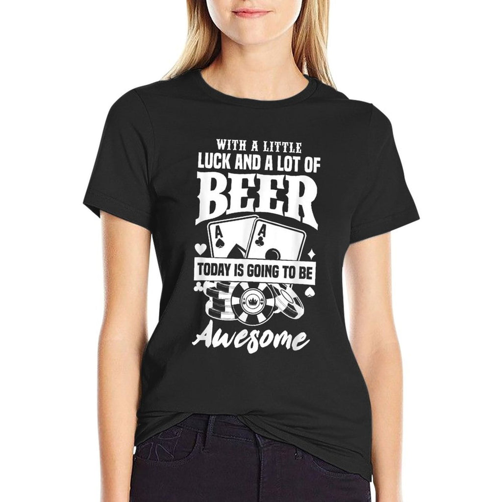 Funny Slot Machine Beer Casino Las Vegas Gambling Gambler Comfortable T-Shirt