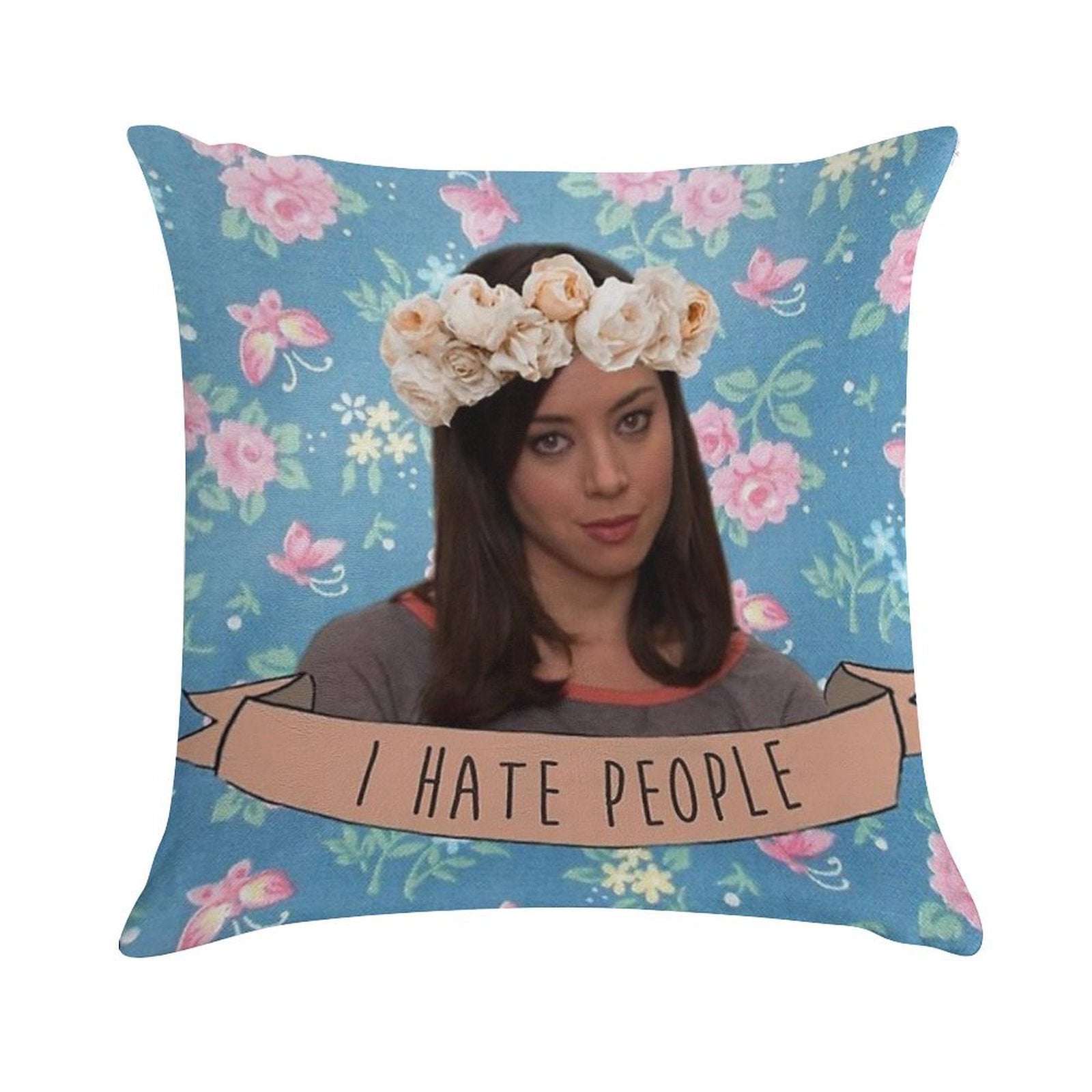 I Hate People - April Ludgate Soft Style Accent Throw Pillow