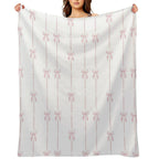 Pink Bow Ribbon Coquette Travel-friendly Throw Blanket