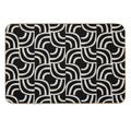 Modernist Abstract Arc Pattern 622 Black And Linen White  Odorless Bath Mat