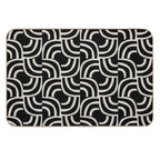 Modernist Abstract Arc Pattern 622 Black And Linen White  Odorless Bath Mat