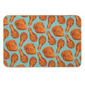 Fried Chicken Pattern - Blue Durable Bath Mat