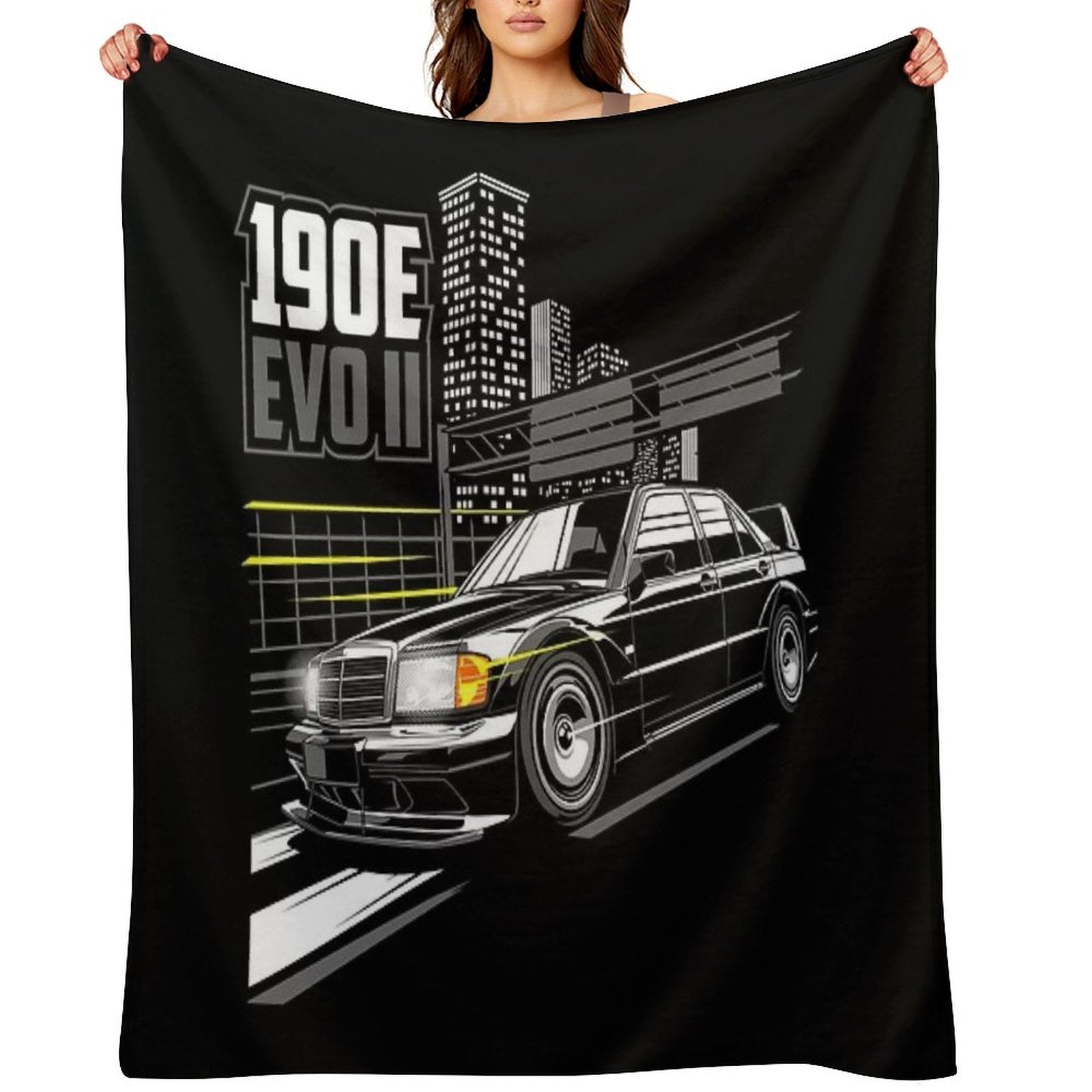 Mercedes Benz 190E AMG Evolution II Travel-friendly Throw Blanket