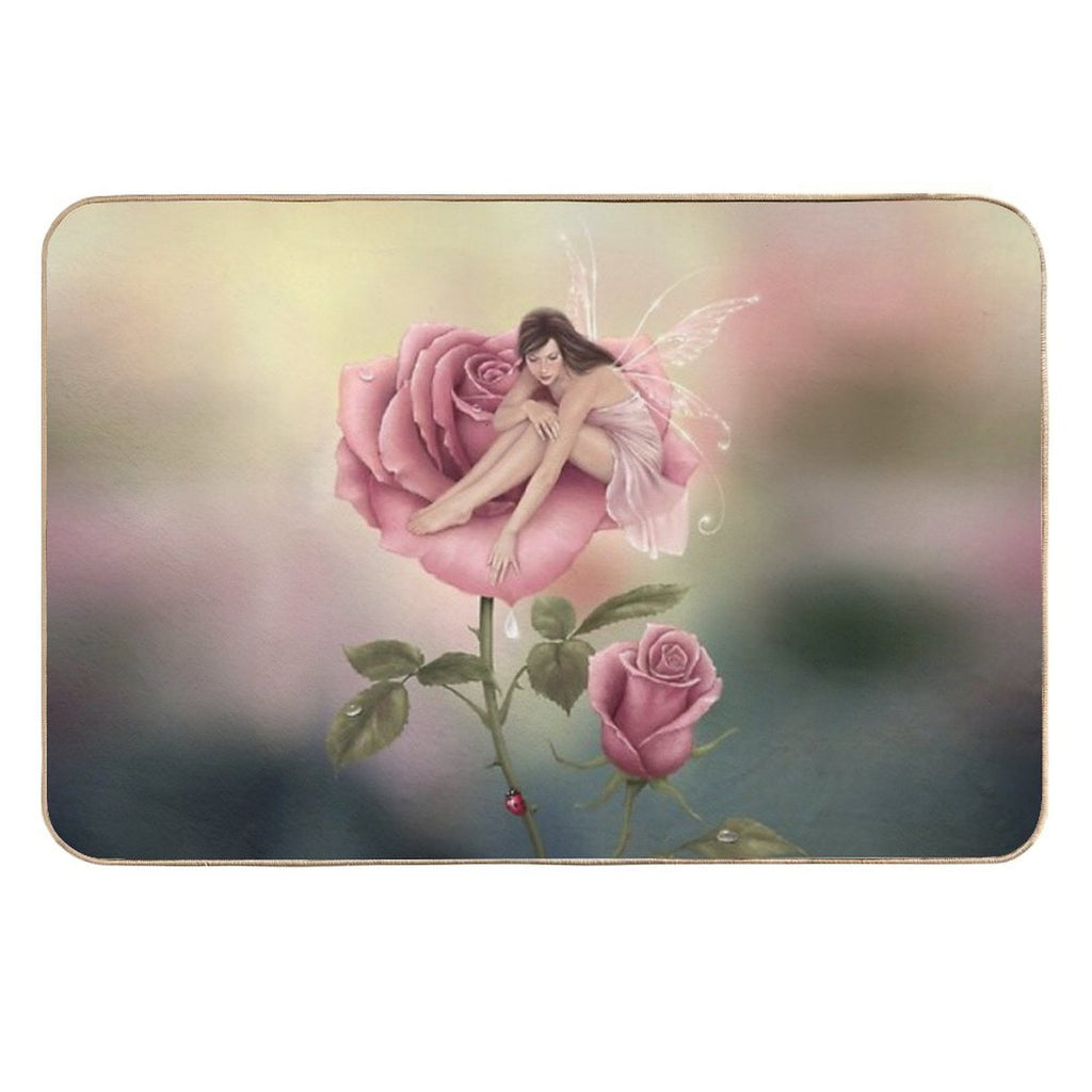 Rose Flower Fairy  Stain-Proof Bath Mat