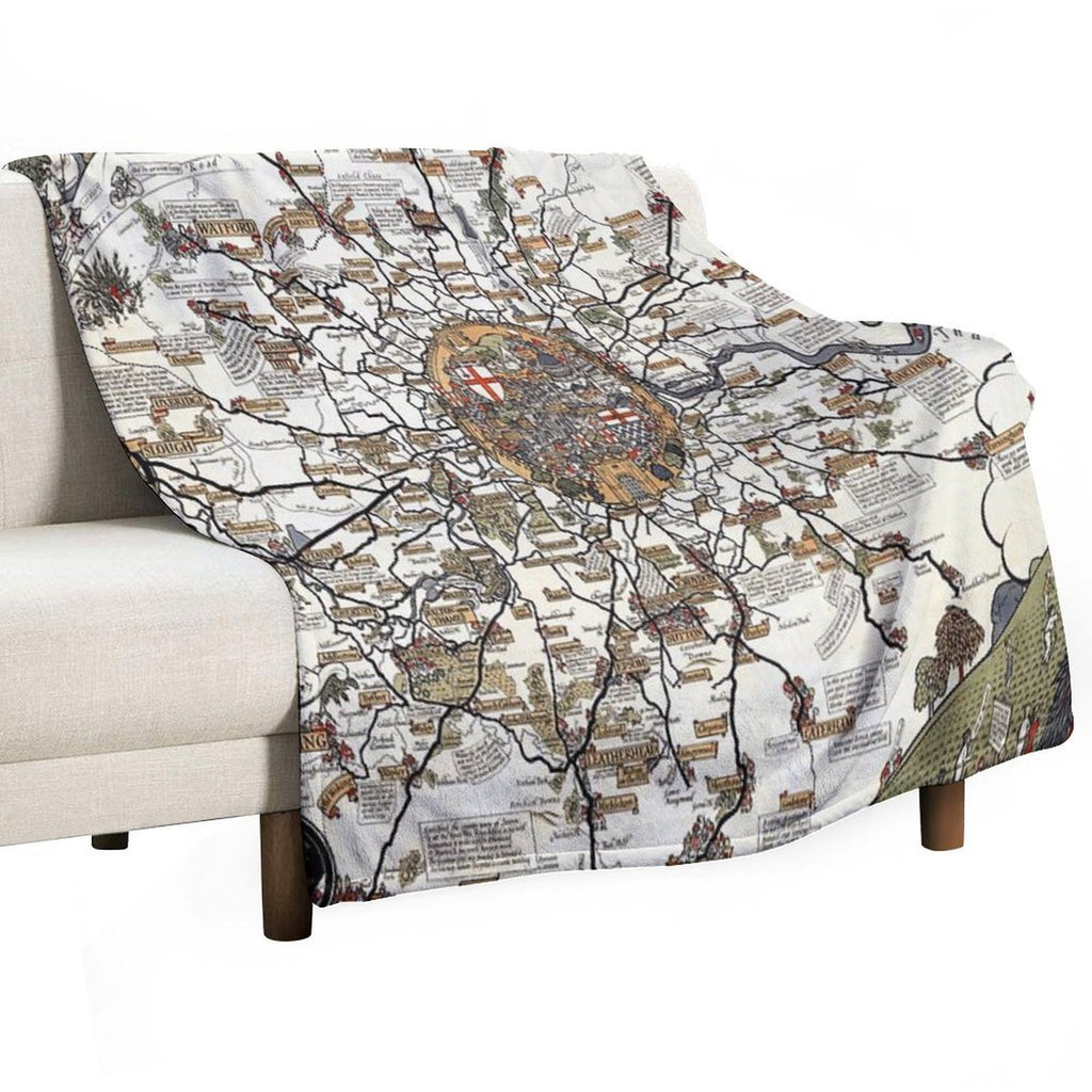 1928 Vintage London Bus-Services Map Lightweight Throw Blanket
