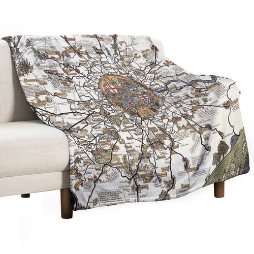 1928 Vintage London Bus-Services Map Lightweight Throw Blanket