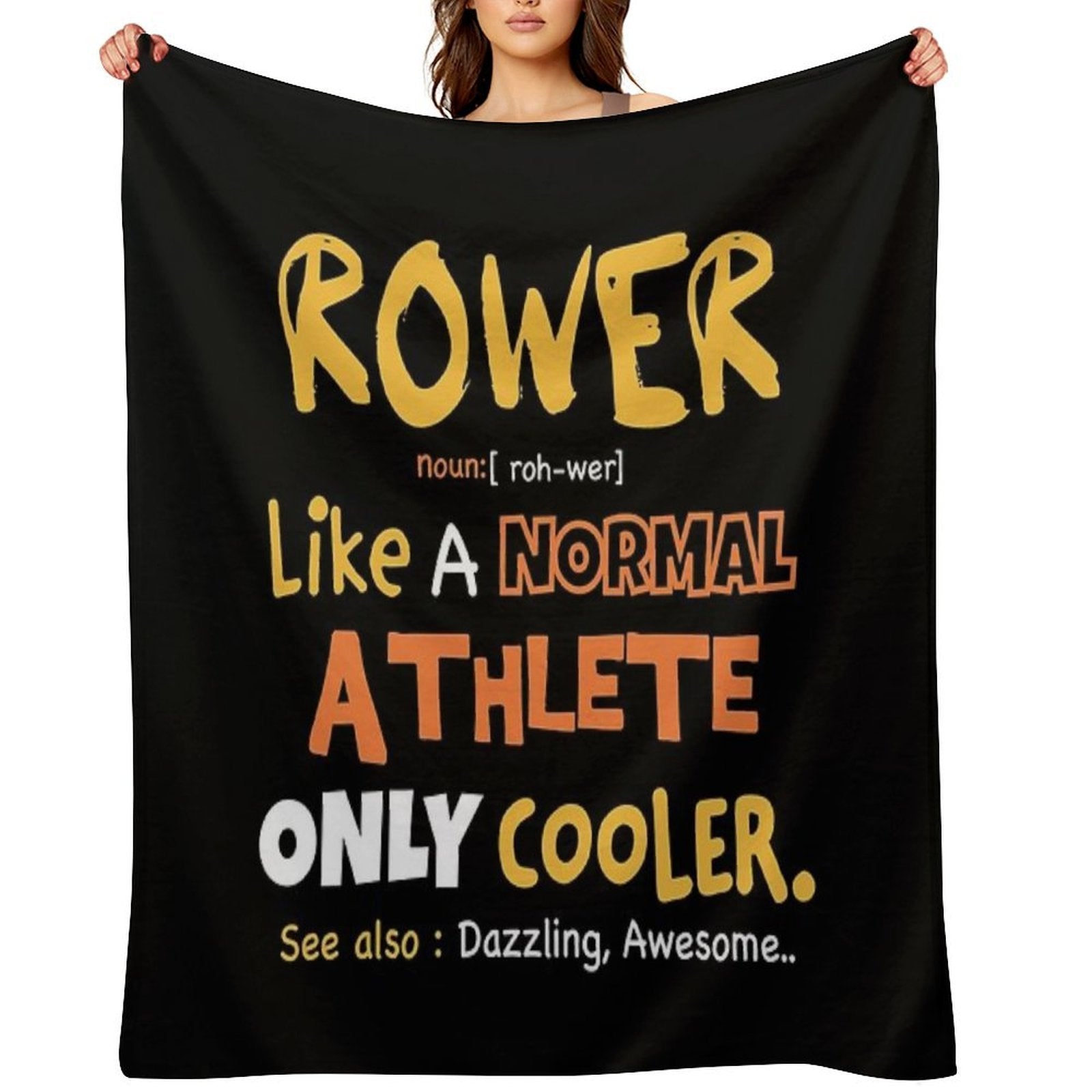 Funny Rower Definition   Rowing Athlete  Rowing College  Rowing Gift Idea Velvety-soft Throw Blanket