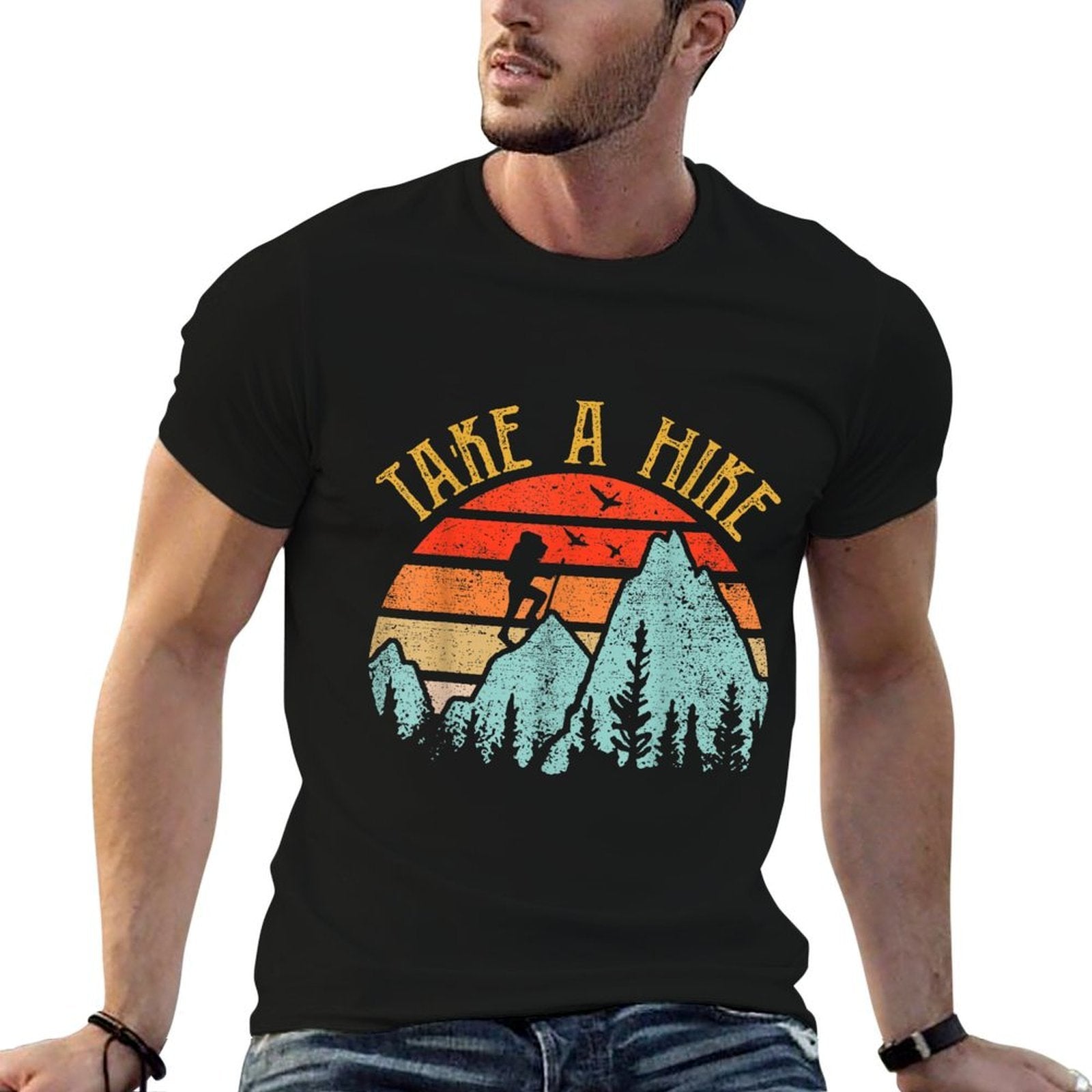 Funny Hiking-Shirt Take A Hike Men Women Hiker Camping Camp  Trendy Pattern T-Shirt