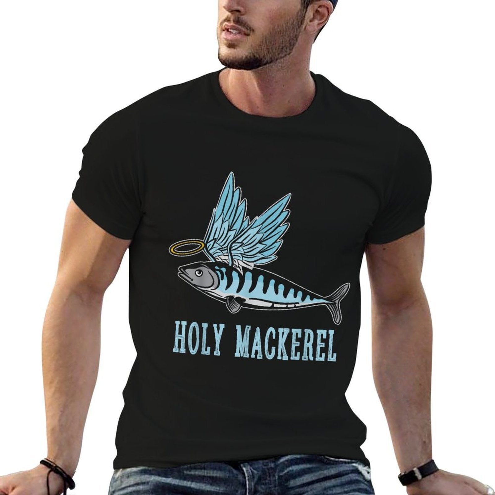 Holy Mackerel Funny Witty Winged Fish Sarcasm Meme  Quick-drying T-Shirt