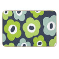 Iconic Bold Scandinavian Floral Pattern in Green And Blue  Stain-Proof Bath Mat