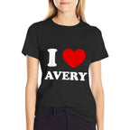 I Love Avery I Heart Avery Funny Avery  Graphic-printed T-Shirt