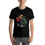 Bigfoot Christmas Tree Lights Xmas Boys Men Sasquatch Lovers  Graphic-printed T-Shirt