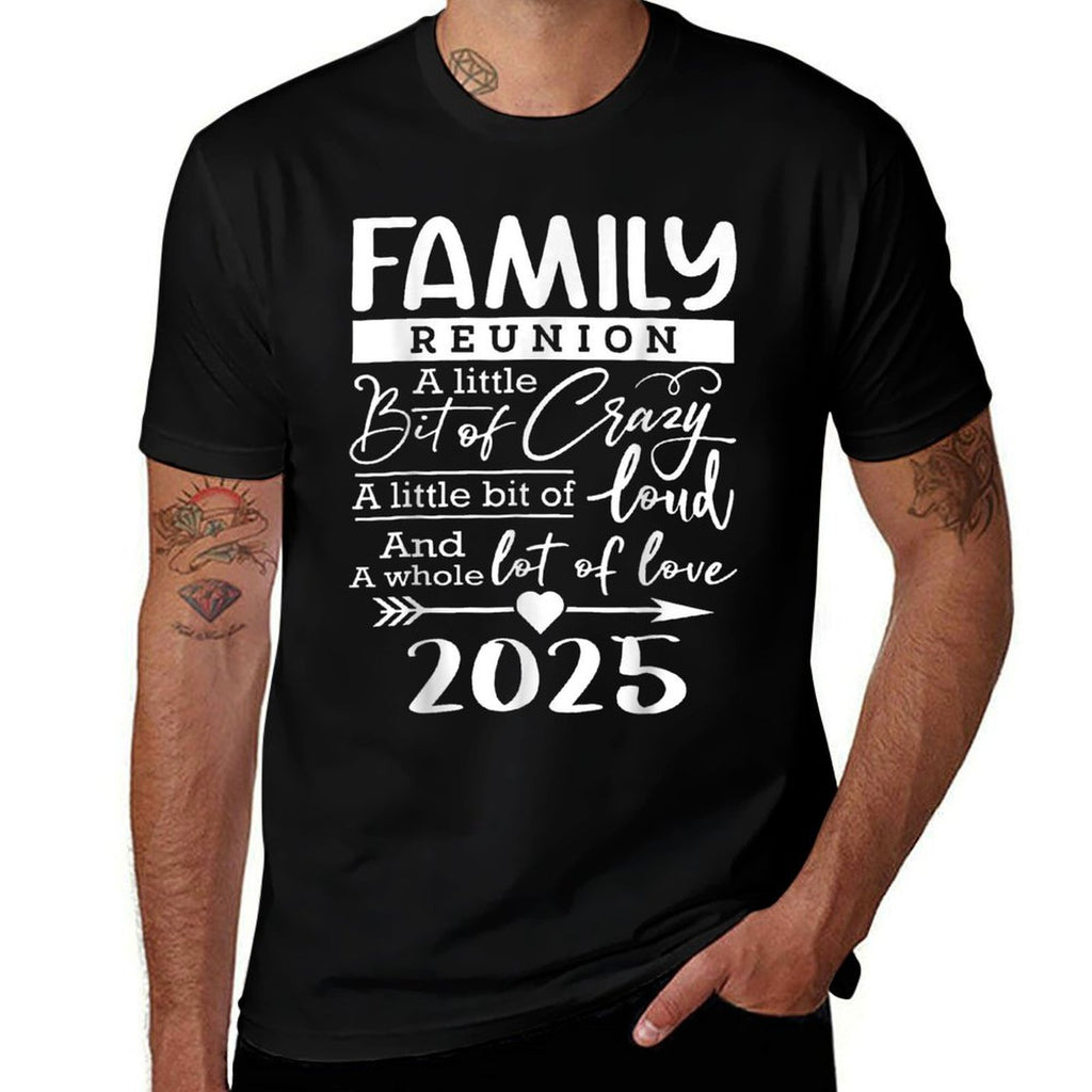 Retro 2025 Family Reunion A Little Bit Of Crazy Funny Family  Trendy Pattern T-Shirt