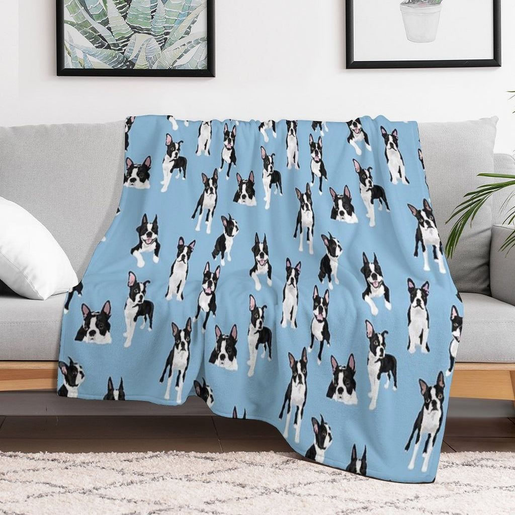Boston Terrier Shrink-resistant Throw Blanket