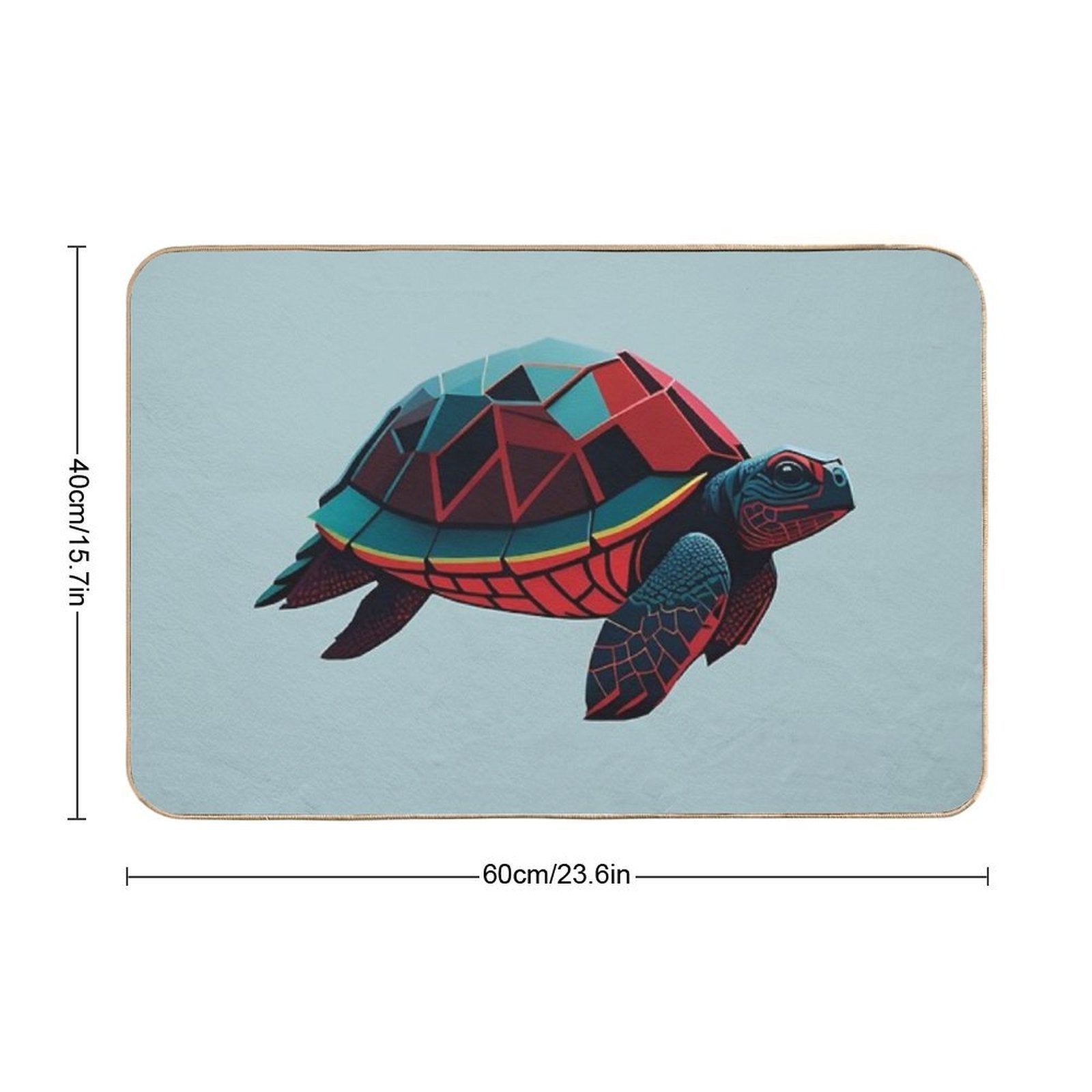 Geometric Sea Turtle  Toxin-Free Bath Mat