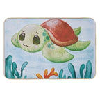 Cute Watercolor Sea Turtle  Multi-Purpose Bath Mat