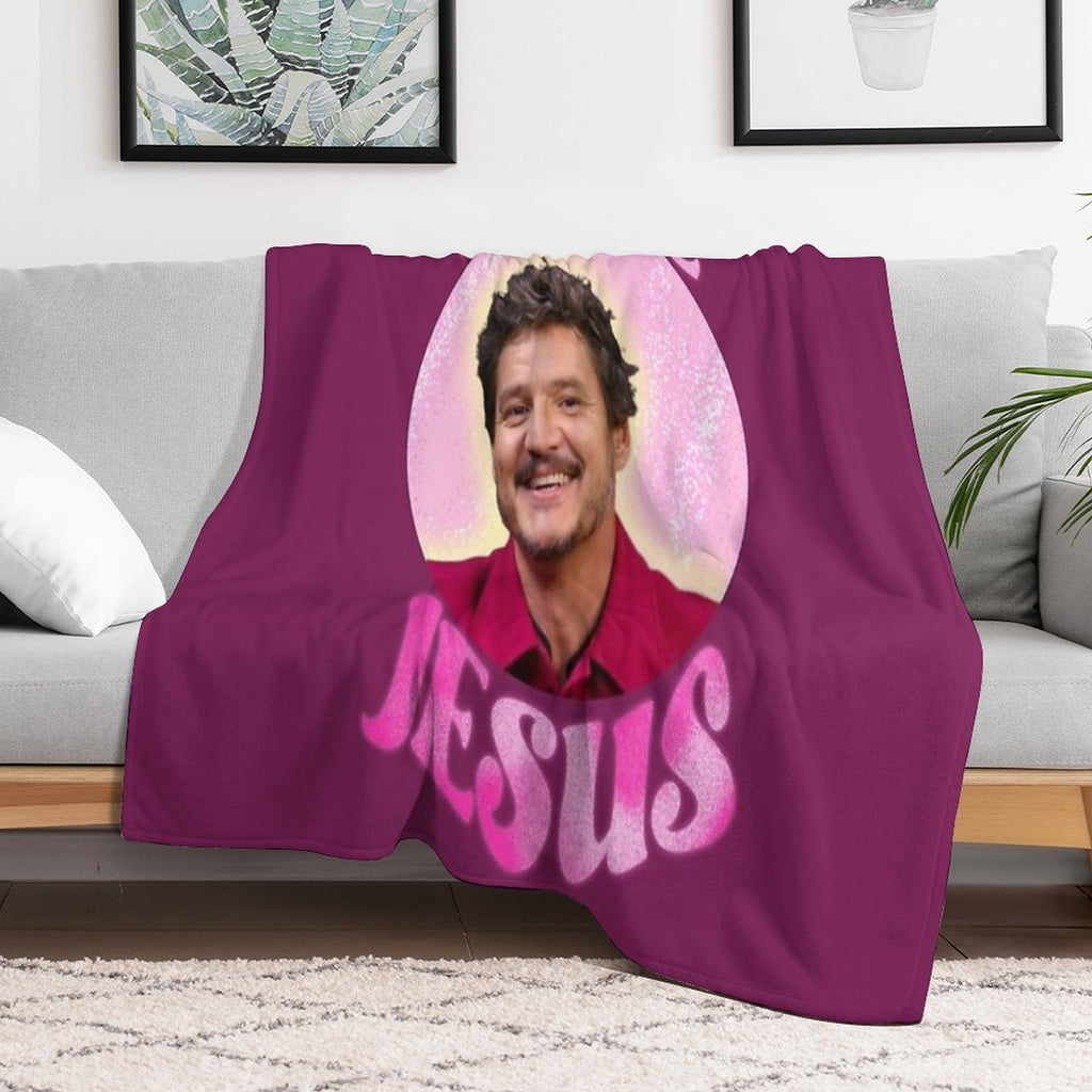 Pedro Pascal Jesus Comfort Throw Blanket