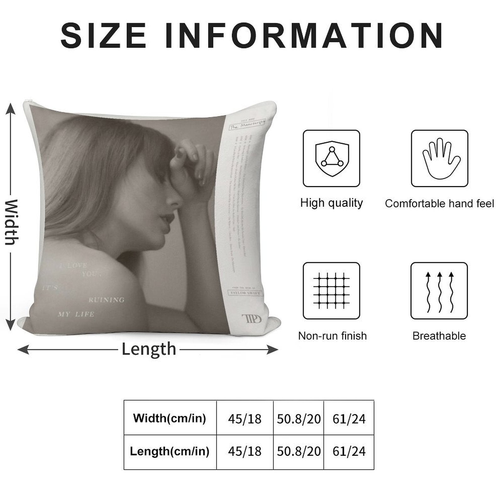 The Tortured Poets Department Soft Shrink-Resistant Throw Pillow