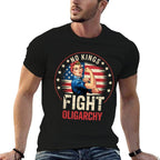 Vintage No Kings Fight Oligarchy Womans Girl America  Durable T-Shirt