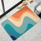 Retro Summer Swirl Wave #1 #minimal #decor #art  Rapid-Drying Bath Mat