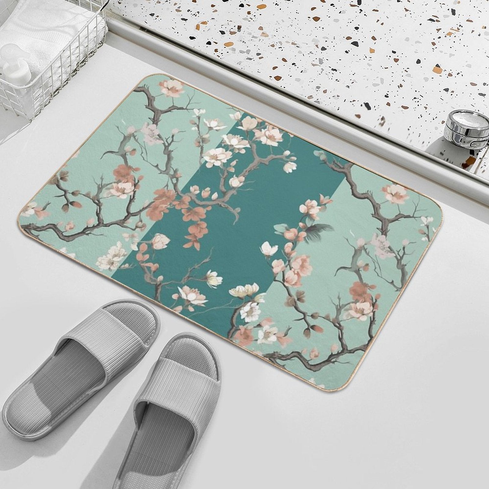 Festooned Almond Tree Durable Bath Mat