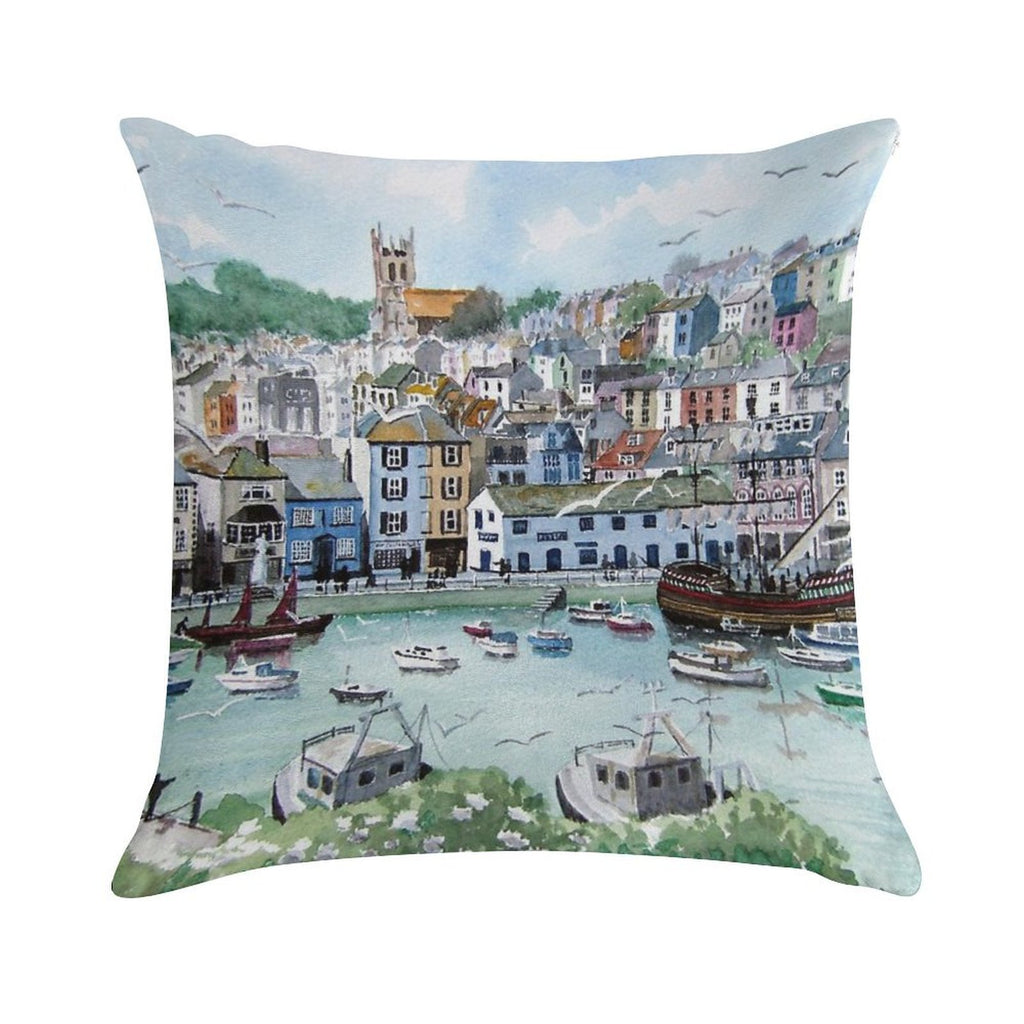 In with The Catch - Brixham, Devon Soft Luxury Feel Throw Pillow