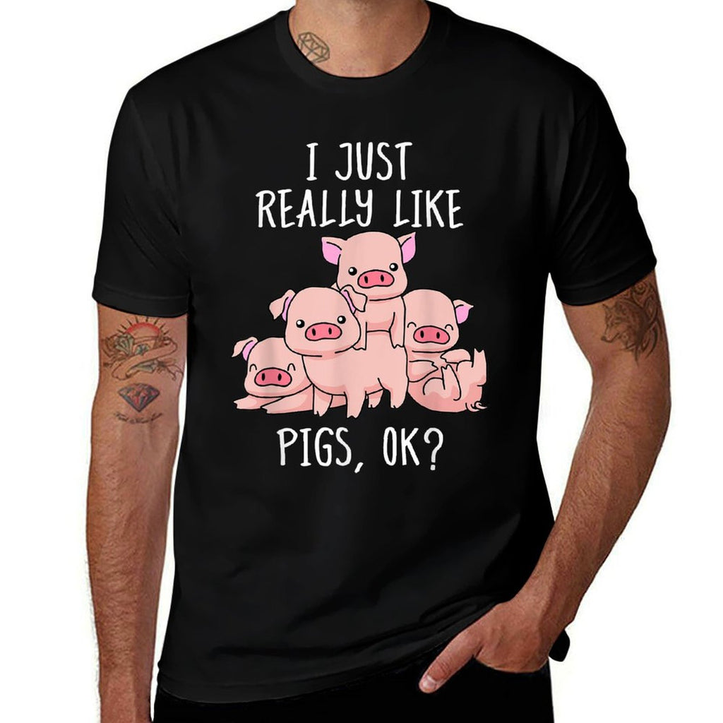Love Pig Women Pig Gifts Pigs Tshirt Men Cute Swine  Relaxed-fit T-Shirt