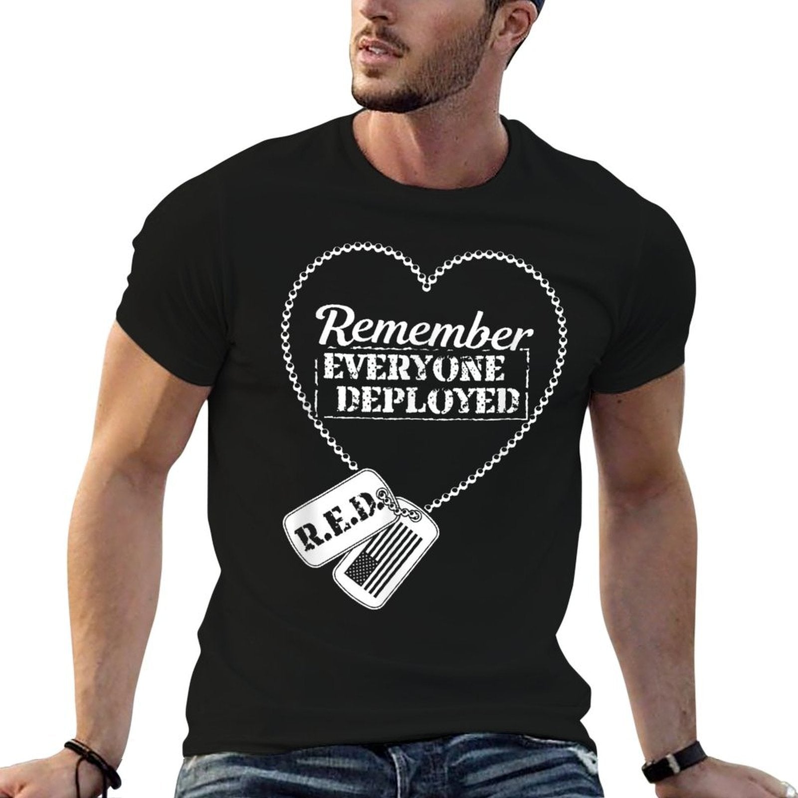 Distressed R.E.D. Friday - Remember Everyone Deployed  Wrinkle-resistant T-Shirt