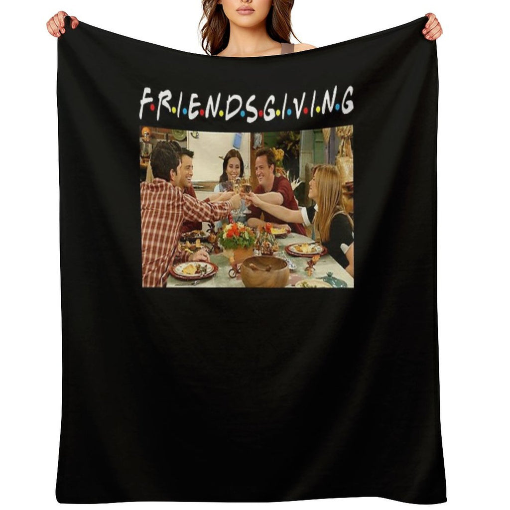 Friendsgiving Classic Fríénds Funny Thanksgiving Eco-conscious Throw Blanket