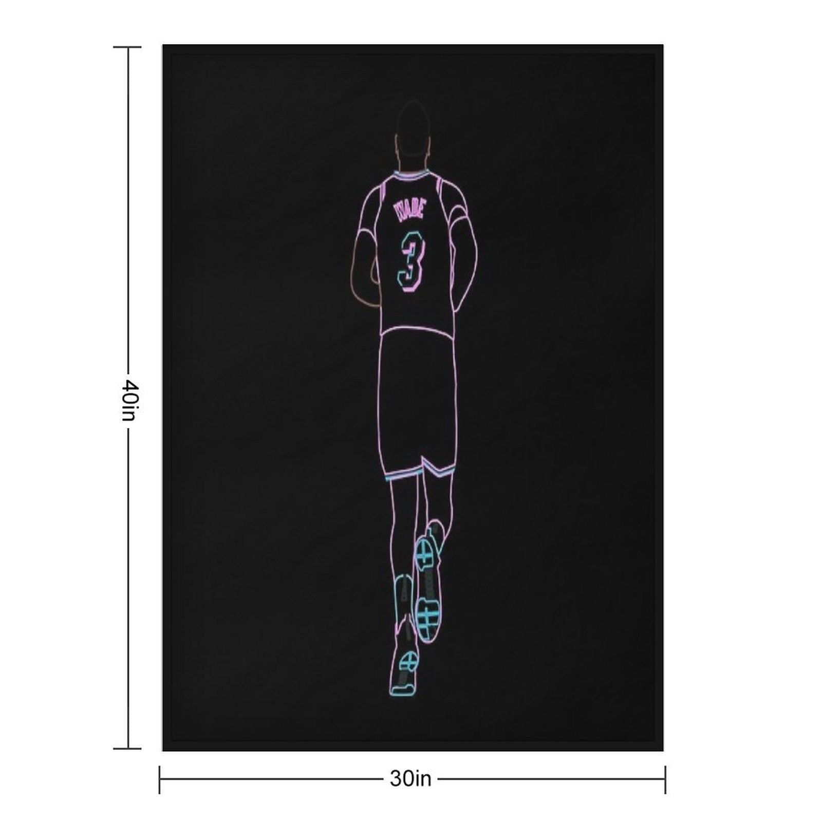 Dwyane Wade Miami Vice Neon Lightweight Throw Blanket