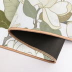 White Magnolia Flowers  Easy To Clean Bath Mat