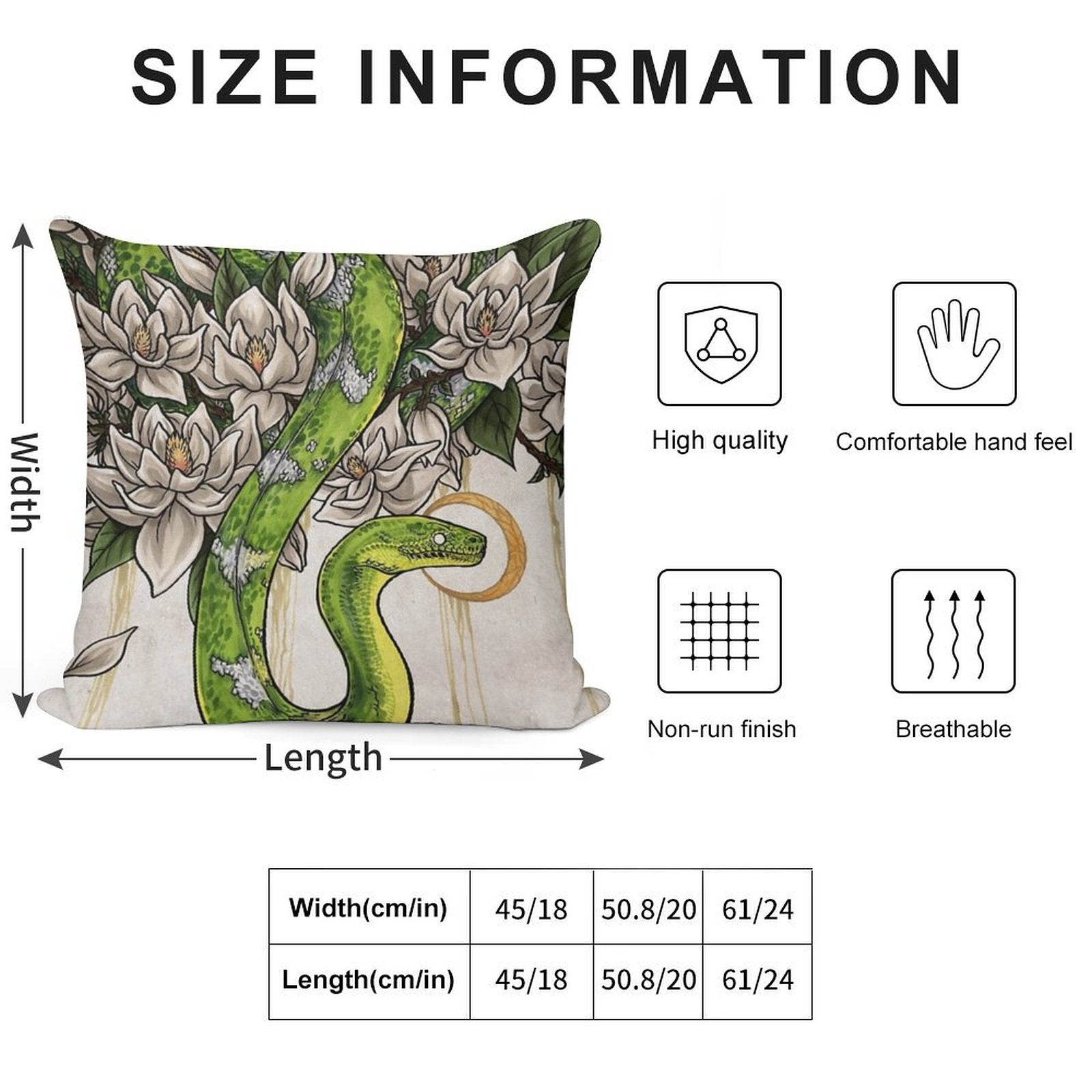 Snake Soft Shrink-Resistant Throw Pillow