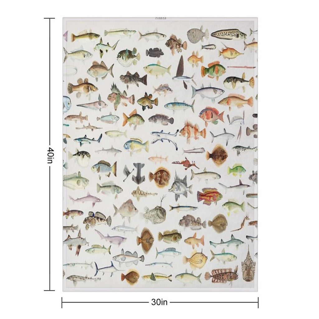 Fish Chart Comfort Throw Blanket