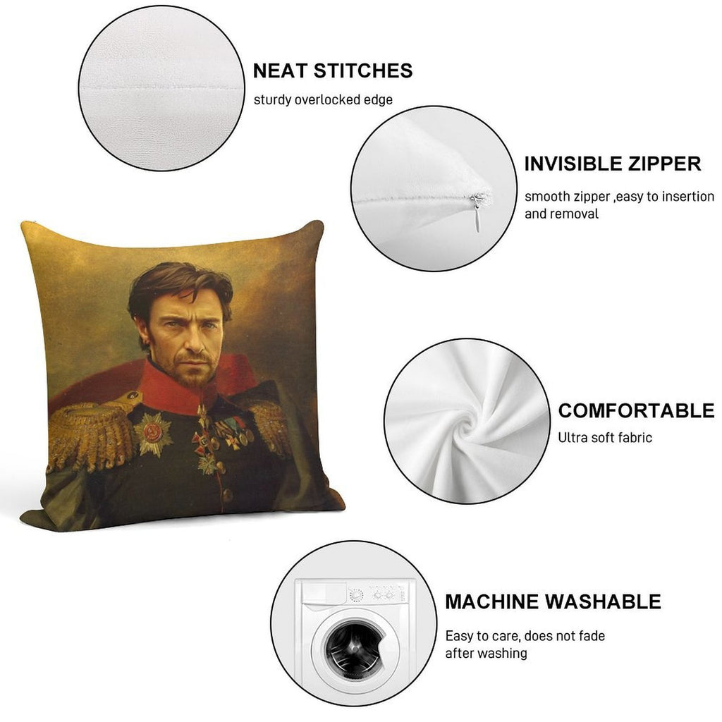 Hugh Jackman - Replaceface Soft Easy Maintenance Throw Pillow