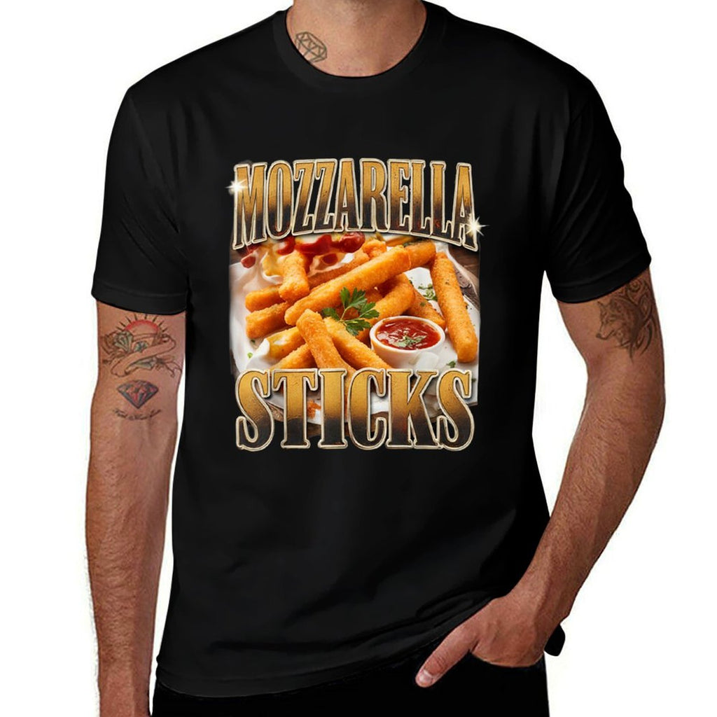 Mozzarella Cheese Sticks Bootleg Rap Memes Aesthetic  Fade-proof Color T-Shirt